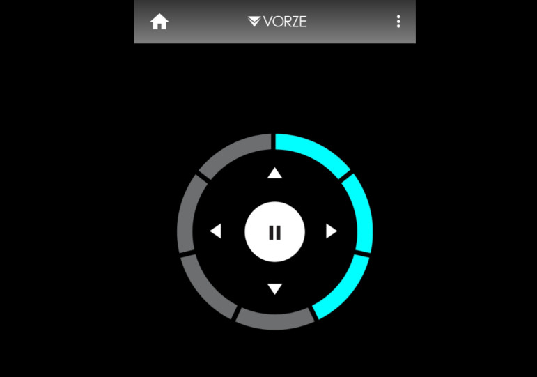 The VORZE app with the speed ring lit up to level 3