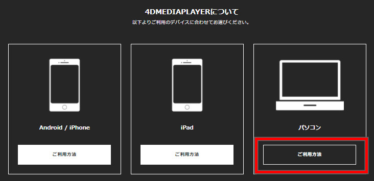 4DMEDIAPLAYER device choice: Android / iPhone, iPad or PC